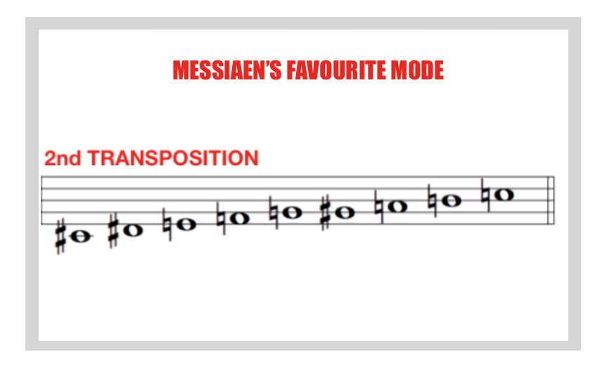 Messiaen, mode 3, 2nd, transposition, lesson, explanation, Messiaen's, favourite, mode, detailed, analysis,
