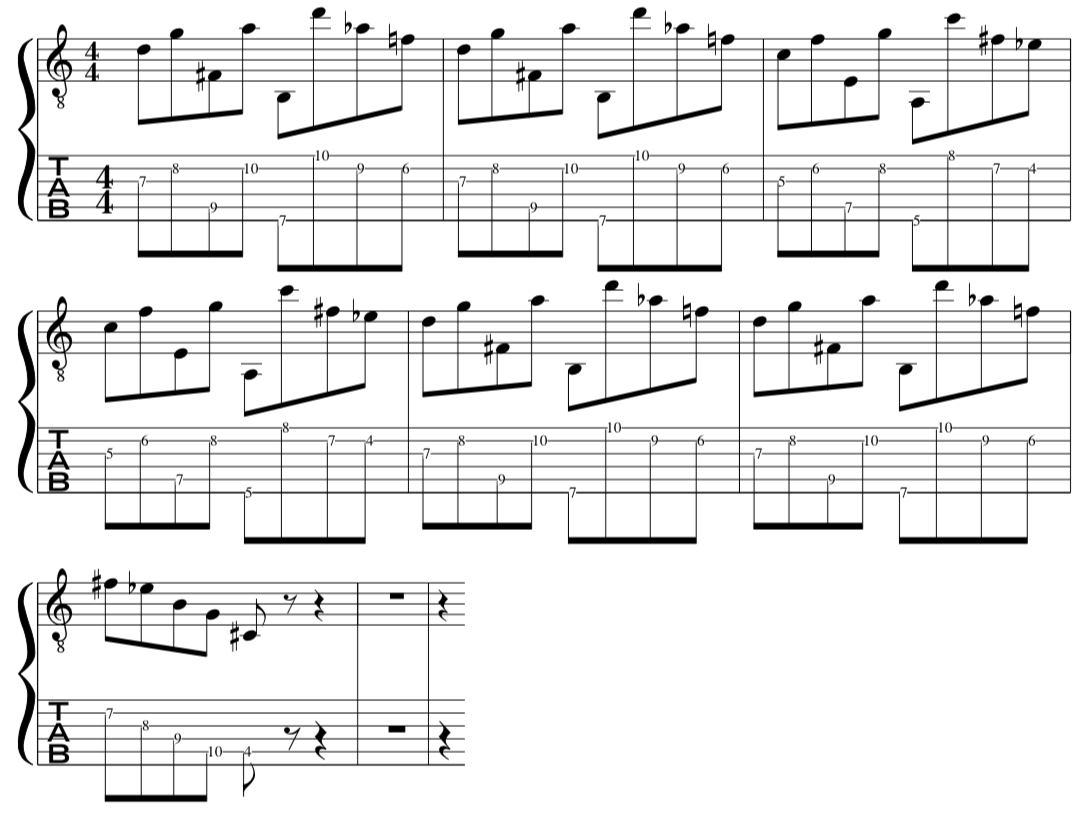 Fripp and Summers intervallic cross picking guitar exercie lesson