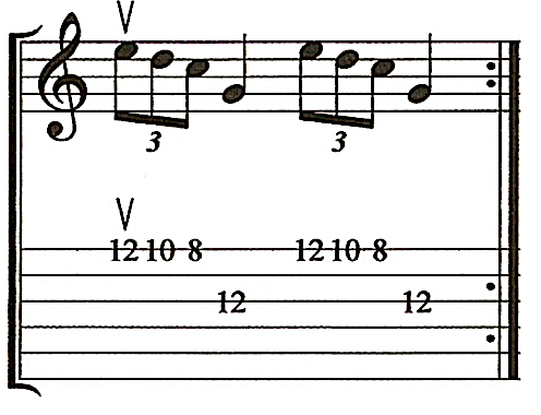 string, skipping, alternate picking, lesson, start, on, up, stroke, example